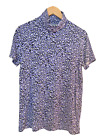 tyler boe Sz Medium Purple Leopard Animal Print Short Sleeved Top Shirt Blouse