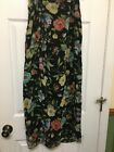 Intriguing Threads long floral print lined skirt size 6, multi-color on black