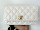 CHANEL WHITE IRIDESCENT CAVIAR LEATHER WOC WALLET ON CHAIN CROSSBODY BAG GHW