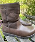 Mens UGG 5790 Brown Leather Lined Winter Snow Ankle Boots Size 11