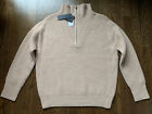 NWT Magaschoni Beige Camel 100% Cashmere Zip Funnel Mock Sweater S M L  $398