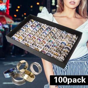Wholesale 100x Mixed Rings Bulk Finger Band Ring Lot Men Women Jewelry Fashions