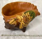 Vintage Roseville Conch Shell Planter Vase - Water Lily 438-8 Stunning!