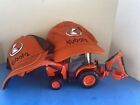 1/18th ~ Kubota L6060, Loader-Backhoe ~ by New Ray + 2 Caps EX Used