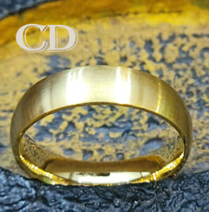 Women's Matte Gold Wedding Ring Band - Matte Gold Wedding Ring For Girl's