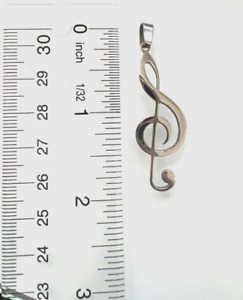 Stainless Steel Music Note Music is What Feelings Sound Like charm pendant