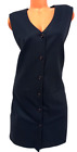 Sag harbor blue lined button down women's sleeveless dress 16