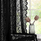 Bujasso Black Sheer Lace Curtains 84 inch Vintage Floral Sheer Gothic Curtain 2