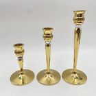 Set of Three Partylite Brass Richmond Candle Holders graduating sizes 5