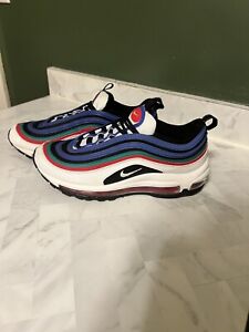 Nike Air Max 97 GS Size 6Y / Women's 8 - White Blue Green Red Shoes CW7013-100