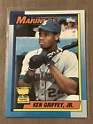 Ken Griffey Jr 1990 Topps Rookie Gold Cup Player Card. Seattle Mariners