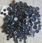 Vintage Variety of Blue Black Mixed  Material Sewing Crafts Buttons Lot