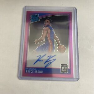 New Listing2018-19 Donruss Optic #161 Bruce Brown PINK /25 SSP AUTO RATED ROOKIE RC