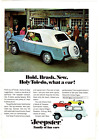 1967 Print Ad Kaiser Jeep Corp Jeepster Convertible 4 Wheel Drive Bucket Seats