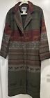 VTG Wooded River Women’s Trench Coat Outdoor Blanket Duster SEE MEASUREMENTS