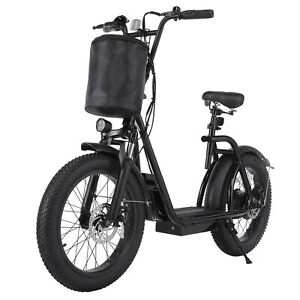 Peak 819W Electric Scooter with Seat for Adults Foldable Ebike 48V 500Wh Battery