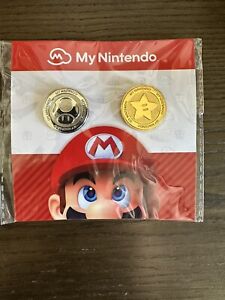 Super Mario Gold & Platinum Coins Pin Set - My Nintendo Rewards - New & Sealed