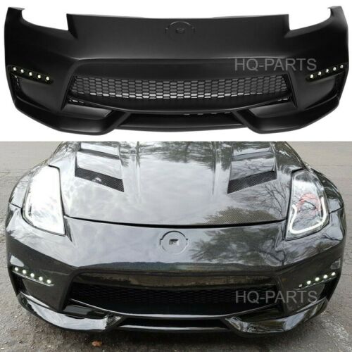 Fits 03-09 Nissan 350z to 370z Conversion NIS Style Front Bumper Cover With LED (For: Nissan 350Z)