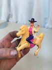 Vtg Barbie Rider and  Walking Horse Fisher Price 3in Size