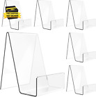 6 Pack Acrylic Book Stand, Clear Easel Stand for Display, Book Display Holder, D