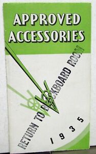 1935 Ford Dealer Approved Accessories Sales Brochure Folder Green Ink