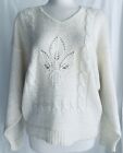 Vintage Catalina Wool Cable Knit Sweater Ivory White Size Large Dolman Sleeve