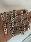 Men's Diamond Cut Miami Cuban Link Chain Solid 925 Sterling Silver 8mm Italy