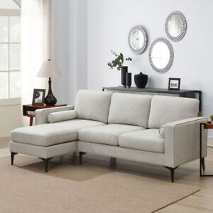 Modern Sectional Sofa Set Fabric Living Room L-Shaped Convertible Sofas for Home