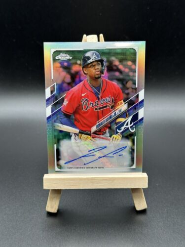 2021 Topps Chrome Update Ronald Acuna Jr Refractor Auto CUSA-RA Braves!!