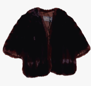 VTG B. Altman & Company Real Fur Woman's Cape Shal Brown Fur One Size