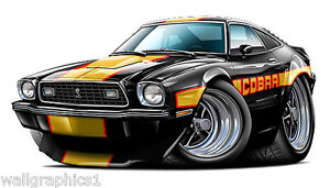 Ford Mustang Cobra 2 1978 Wall Graphic Decal Cartoon Car Men Man Cave Tools Boys