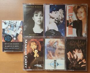 Cassette Tapes Lot 7 Tapes - Madonna Paula Abdul Mariah Carey 80's, 90's 1990s