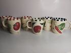 6 Oversized Laurie Gates Mugs Vegetable Theme