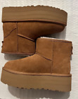 UGG Australia Classic Mini Platform Boots size 7 Women's Chestnut Sheepskin