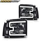 LED DRL Clear/Black Headlights Fit For 05-07 Ford F250 F350 F450 F550 Super Duty (For: 2006 Ford F-350 Super Duty)