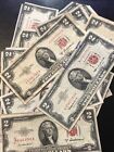 1953 Two Dollar Bills • Well Circulated Two Dollar ($2) Red Seal Notes • 1 Bill