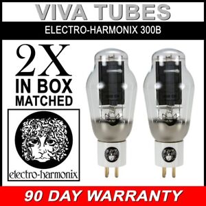 New Current Matched Pair (2) Electro-Harmonix 300B Gold Pins Ceramic Tubes