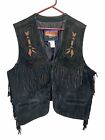 Cripple Creek Leather Tassel Vest Womens Extra Large Southwestern Cowgirl Rodeo