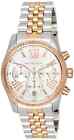 New Michael Kors MK5735 Chronograph Lexington Tri-Tone Rose Gold Women's Watch