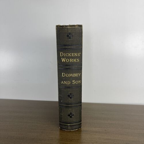 Charles Dickens Works Dombey And Son Illustrated 1880 Antique Green Hardcover