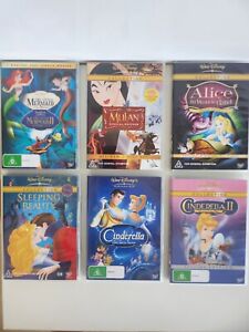 Disney DVD Collection Set X6 Princess Bundle Cinderella Sleeping Beauty & More