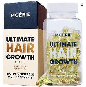 Moerie ultimate hair growth pills Supplement 60 Ct Men Women Biotin - FAST SHIP