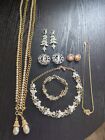 Vintage Sarah Coventry Lot Of 7 Necklaces, Bracelet, & Clip-on Earrings