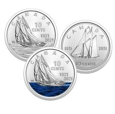 Canada 2021 Bluenose 100th Anniversary UNC BU Three Coin Dime Set!!