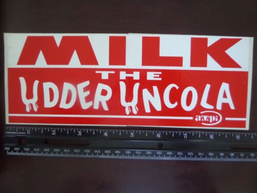 1970s Vintage Associated MILK Producers Inc THE UDDER UNCOLA Bumper Sticker AMPI