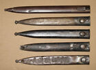5 WWII vintage military combat knife bayonet metal sheath scabbard lot