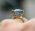 4Ct Round Cut Lab Created Blue Tanzanite  Engagement Ring 14K Rose Gold Finish
