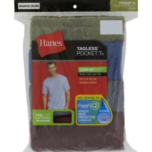 Hanes Men's FreshIQ® ComfortSoft® Dyed Tees With Wicking Pocket T-Shirts 4-Pack