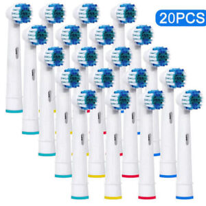 Pack of 8-20 Replacementt Brush Heads Handle Compatible with Oral B Braun White