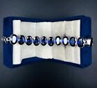 925 Sterling Silver Rose Cut Blue Tanzanite Gemstone Jewelry Chain Bracelet